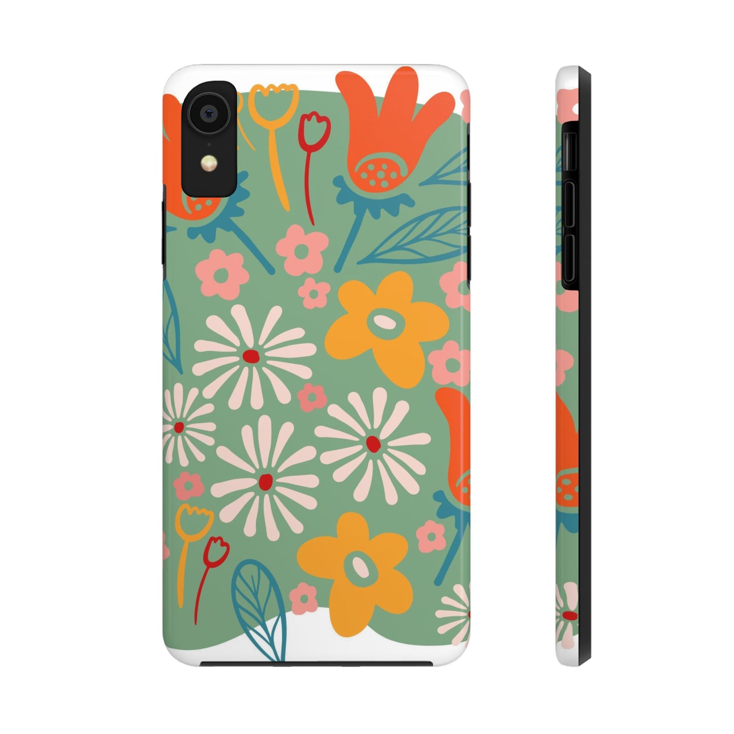 flowers in trendy retro Tough Phone Cases iPhone XR