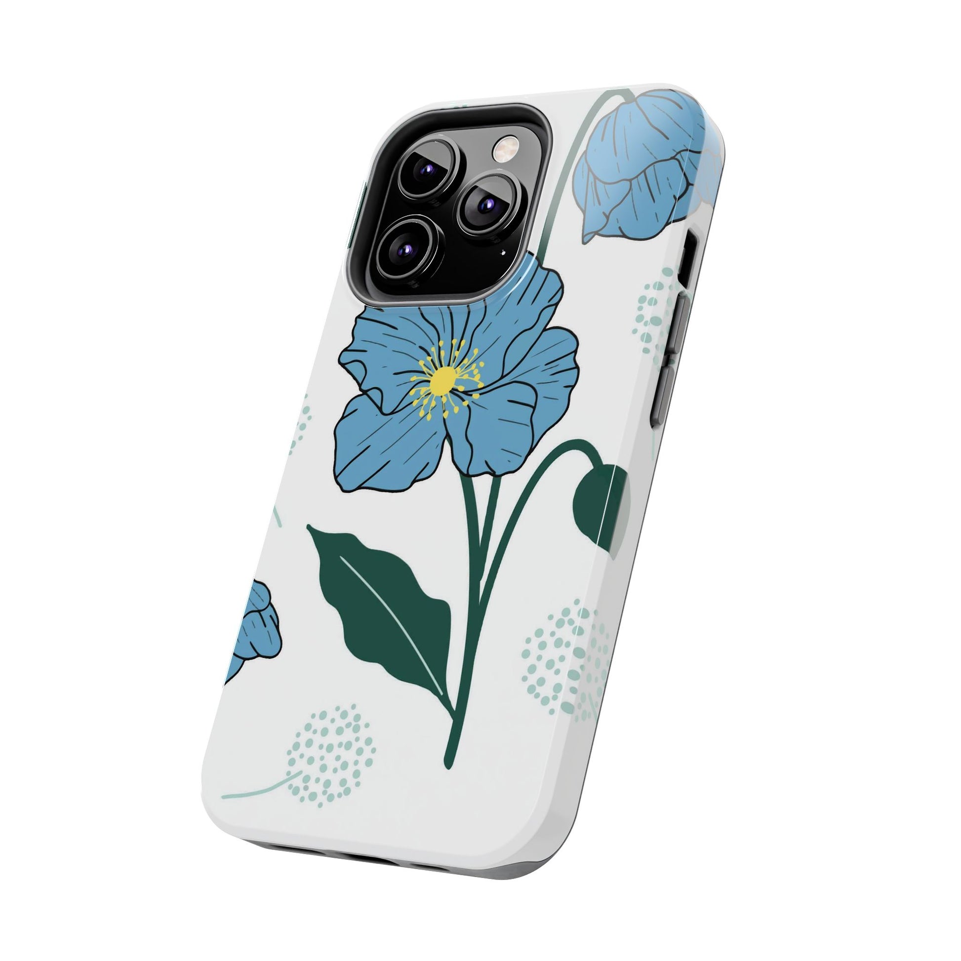 Hand drawn Blue Flower abstract Tough Phone Cases