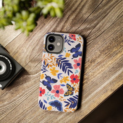 Seamless pattern with butterflies and flowers Tough Phone Cases