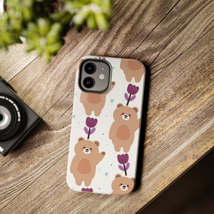 seamless pattern cartoon bears Tough Phone Cases