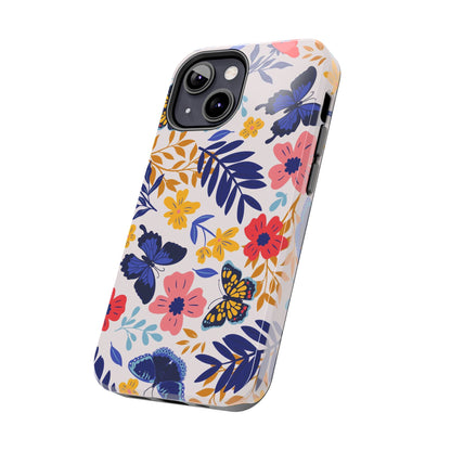 Seamless pattern with butterflies and flowers Tough Phone Cases