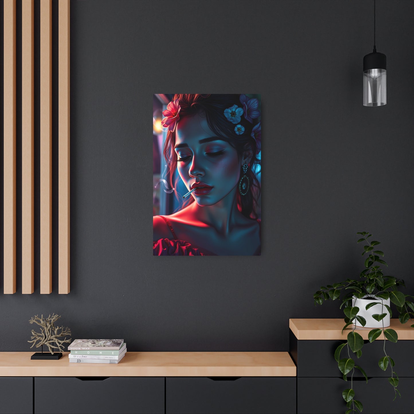 Smoke and Beauty: A Retro Vibe Metal Art Sign