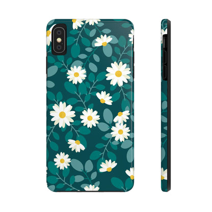 cute white daisy flower flat style seamless pattern Tough Phone Cases iPhone XS MAX