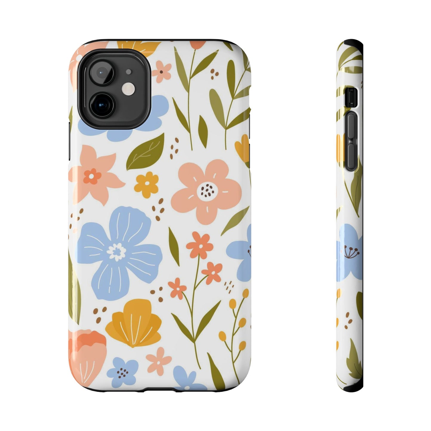 Big collection of blooming flowers, twigs and leaves Tough Phone Cases iPhone 11