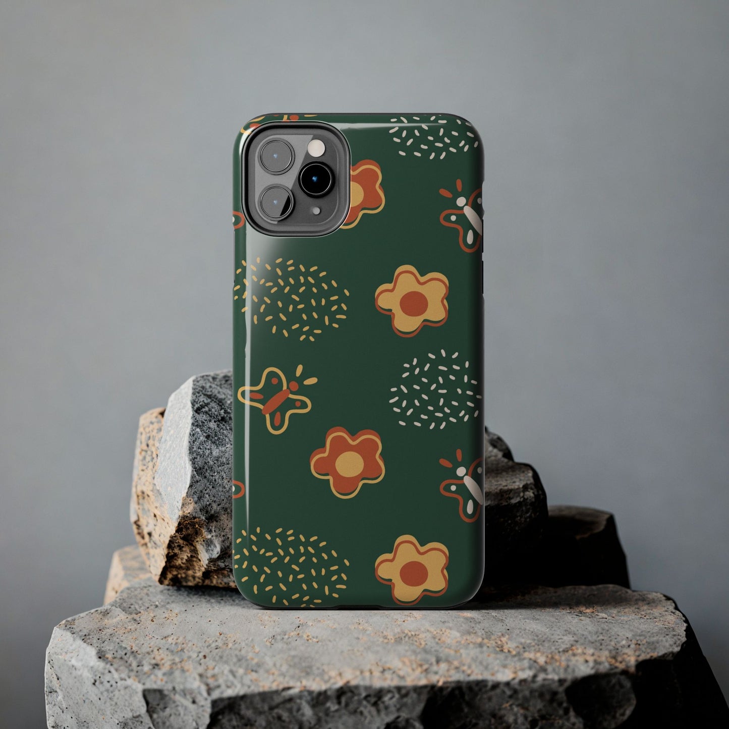 Seamless pattern with flowers and butterflies Tough Phone Cases