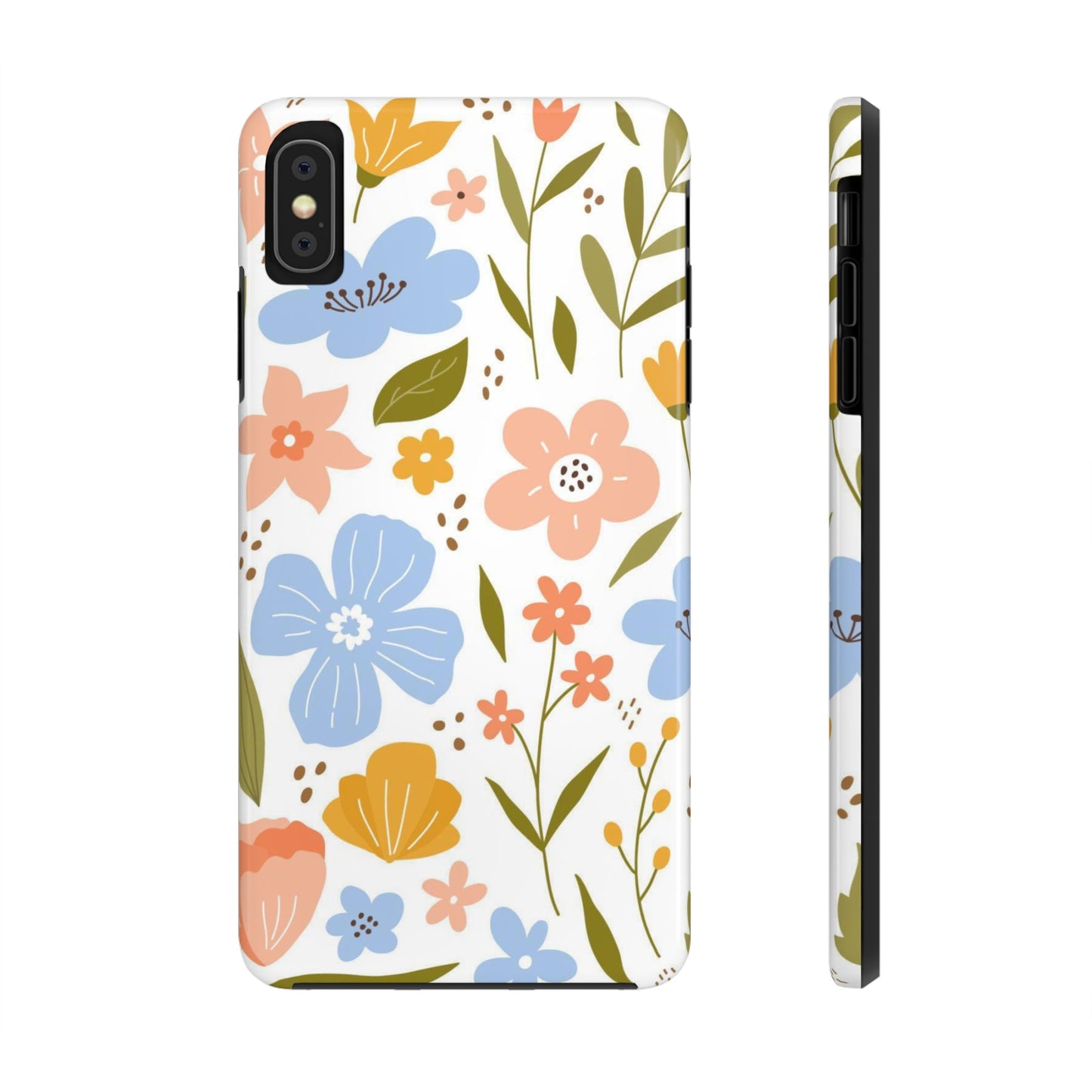 Big collection of blooming flowers, twigs and leaves Tough Phone Cases iPhone XS MAX