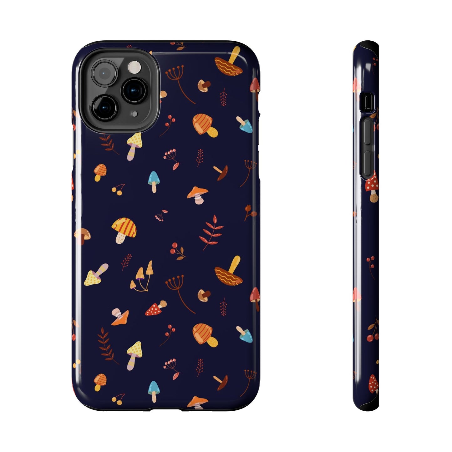 Seamless pattern with different mushrooms. Tough Phone Cases iPhone 11 Pro Max