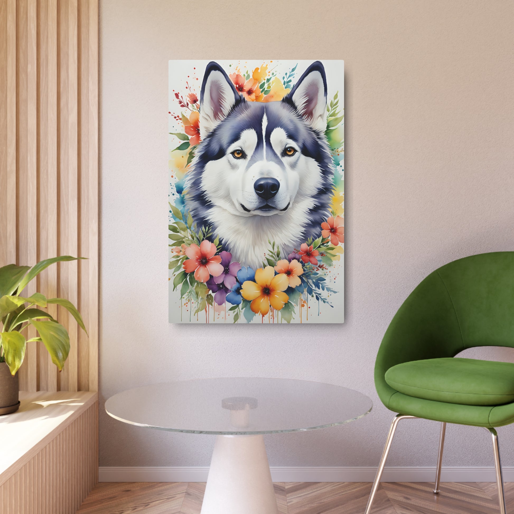 Floral Canine Majesty Metal Art Sign