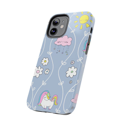 Cute little unicorn heart flower sun cloud Tough Phone Cases