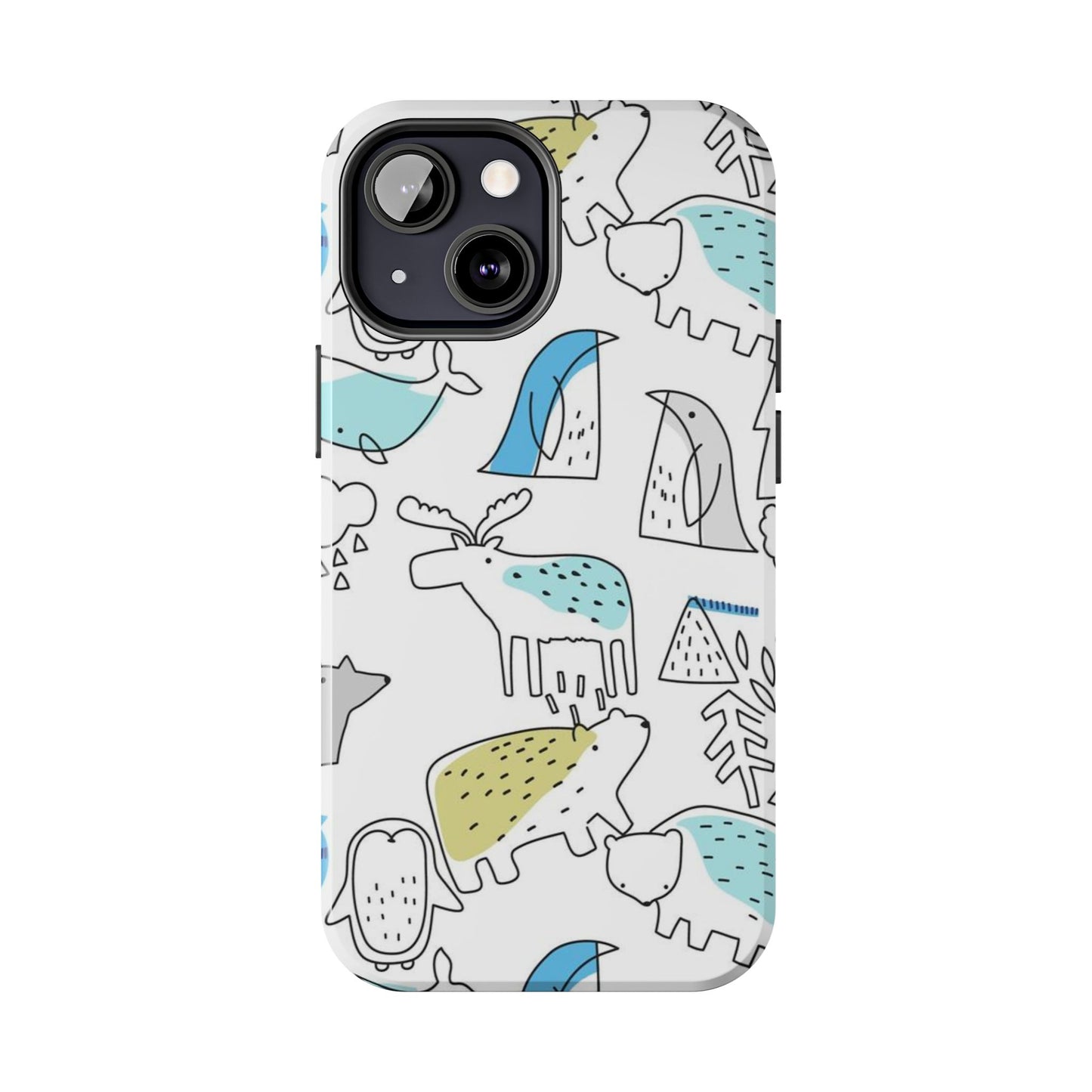 Fine Line animal pattern Tough Phone Cases