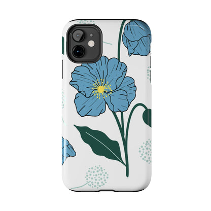 Hand drawn Blue Flower abstract Tough Phone Cases