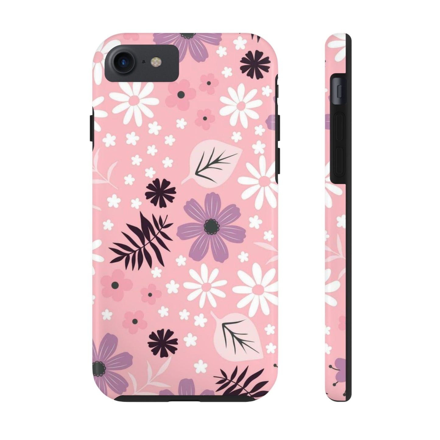 Seamless pink flourish pattern with field flowers tough phone case iPhone 7, iPhone 8, iPhone SE