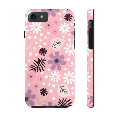 Seamless pink flourish pattern with field flowers tough phone case iPhone 7, iPhone 8, iPhone SE