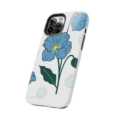 Hand drawn Blue Flower abstract Tough Phone Cases