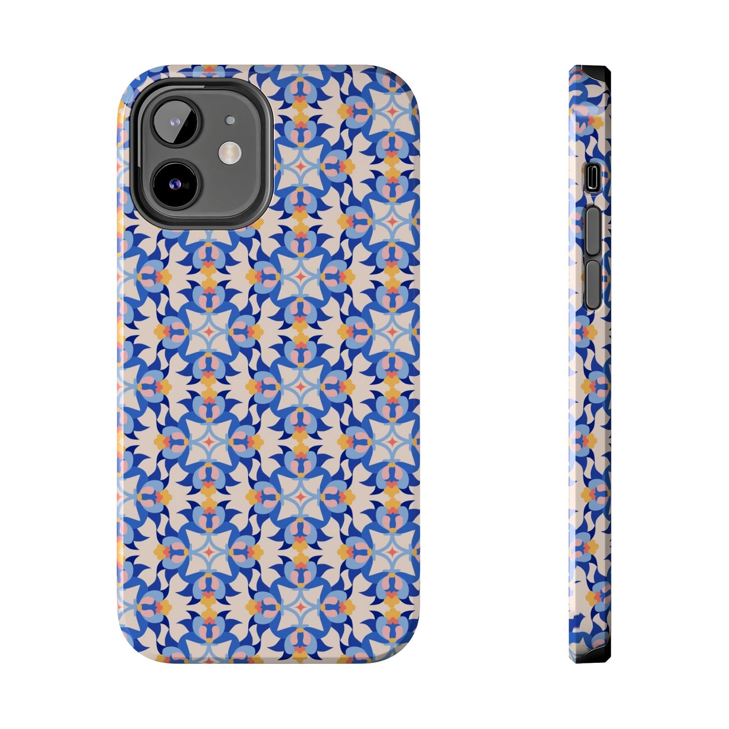 Floral Tile Pattern Tough Phone Cases iPhone 12