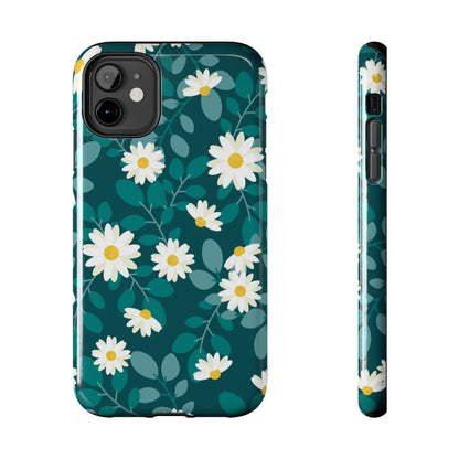 cute white daisy flower flat style seamless pattern Tough Phone Cases iPhone 11