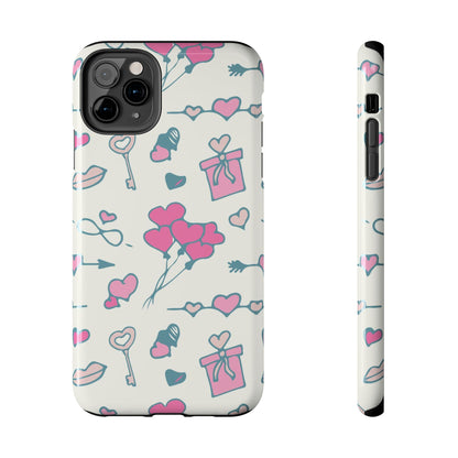 Pink seamless pattern with cute love doodles Tough Phone Cases iPhone 11 Pro Max