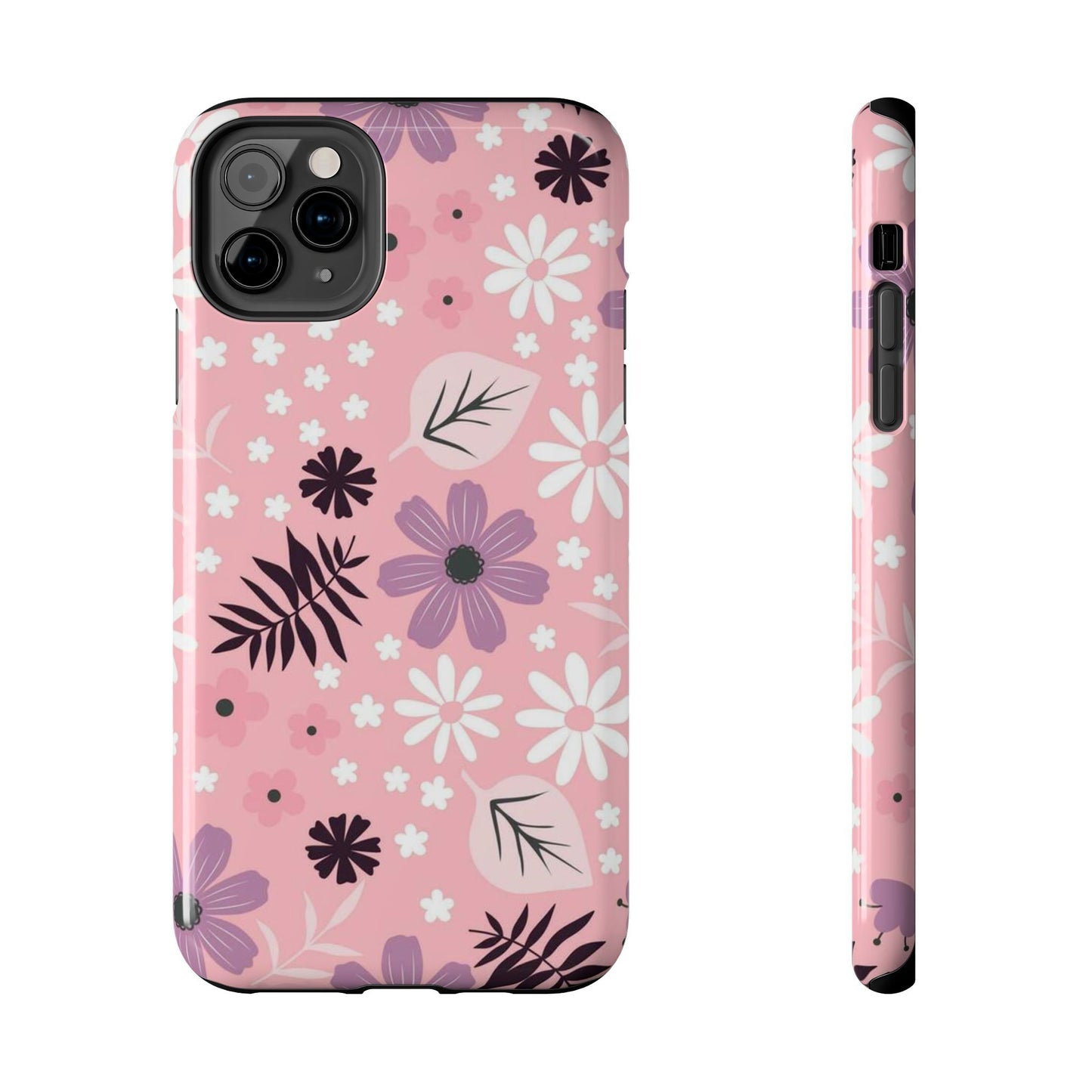 Seamless pink flourish pattern with field flowers tough phone case iPhone 11 Pro Max