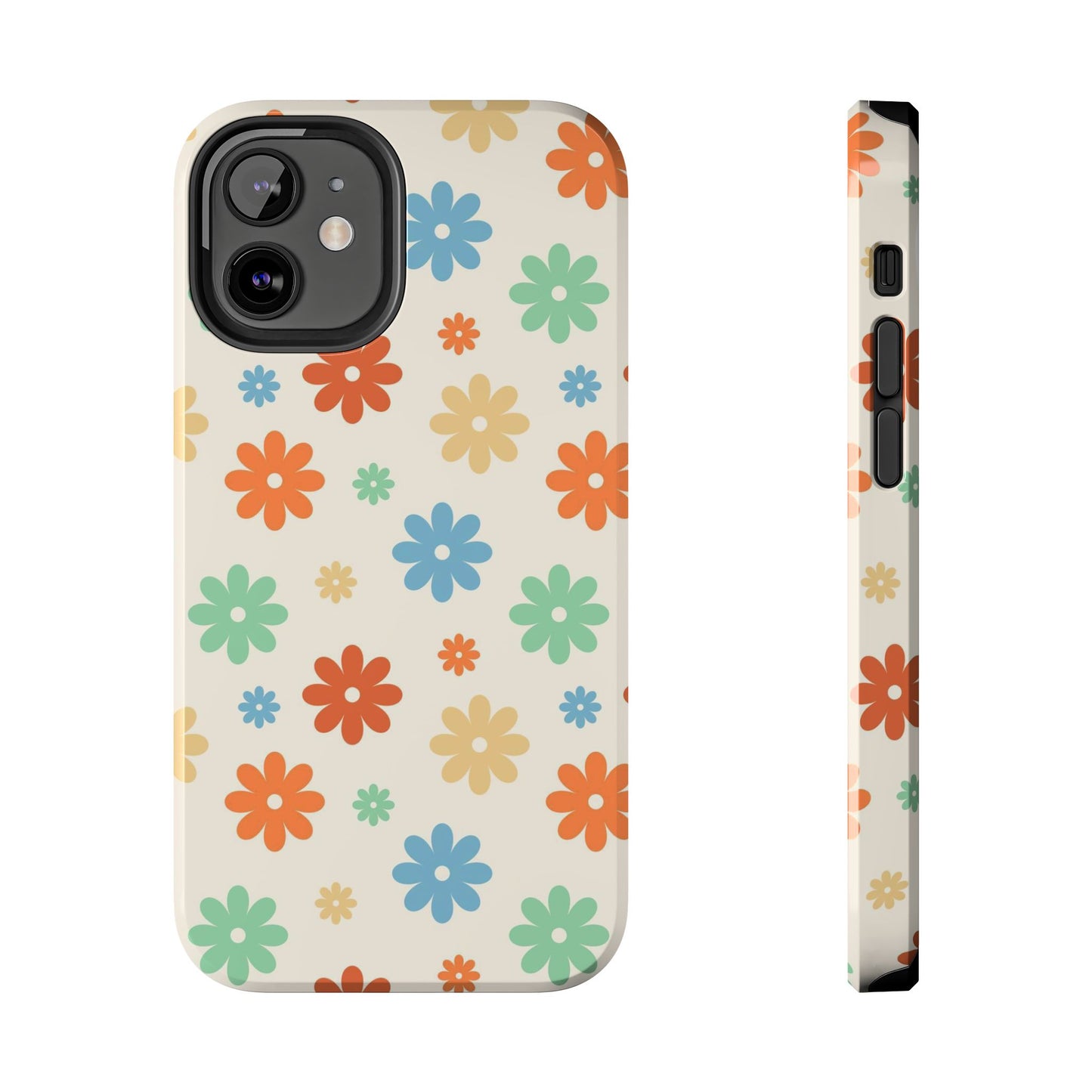 Retro groovy daisy seamless pattern Tough Phone Cases iPhone 12 Mini