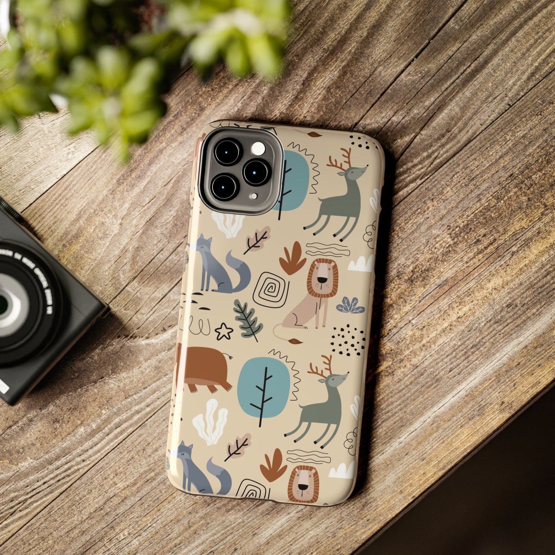 seamless pattern with cute animal Tough Phone Cases