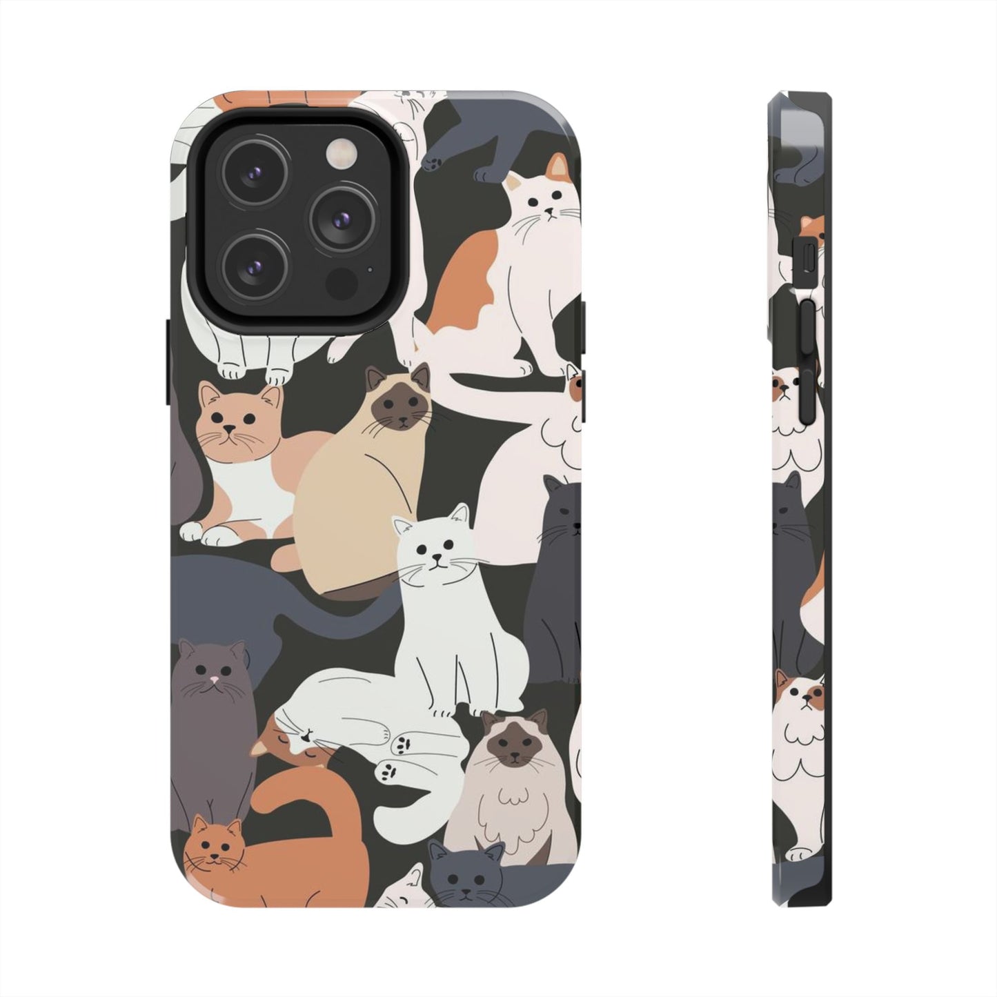 Seamless pattern with cats. Cartoon Tough Phone Cases iPhone 14 Pro Max