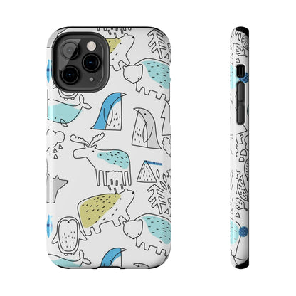 Fine Line animal pattern Tough Phone Cases iPhone 11 Pro