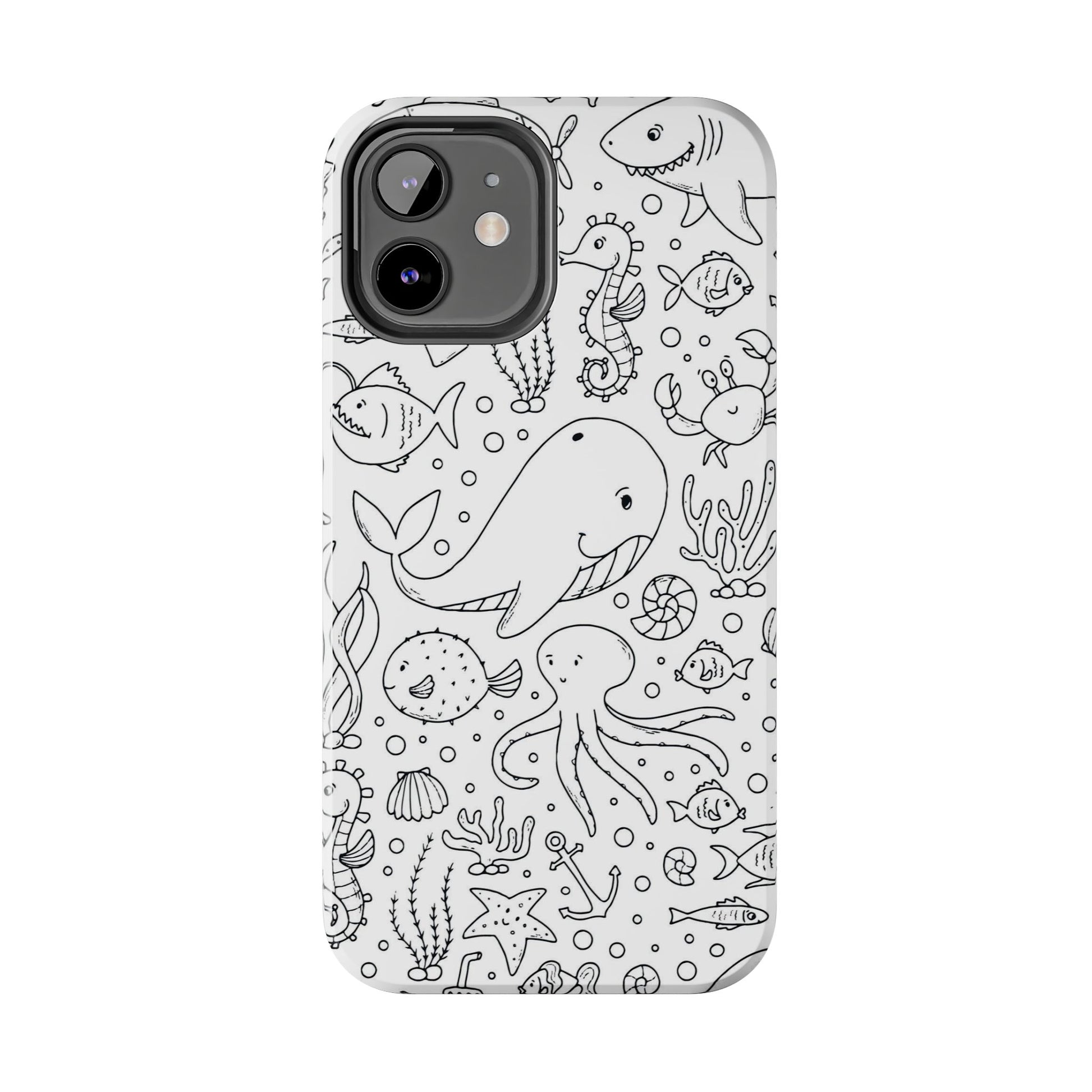 monochrome seamless pattern Tough Phone Cases