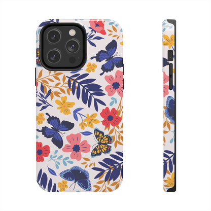 Seamless pattern with butterflies and flowers Tough Phone Cases iPhone 14 Pro Max