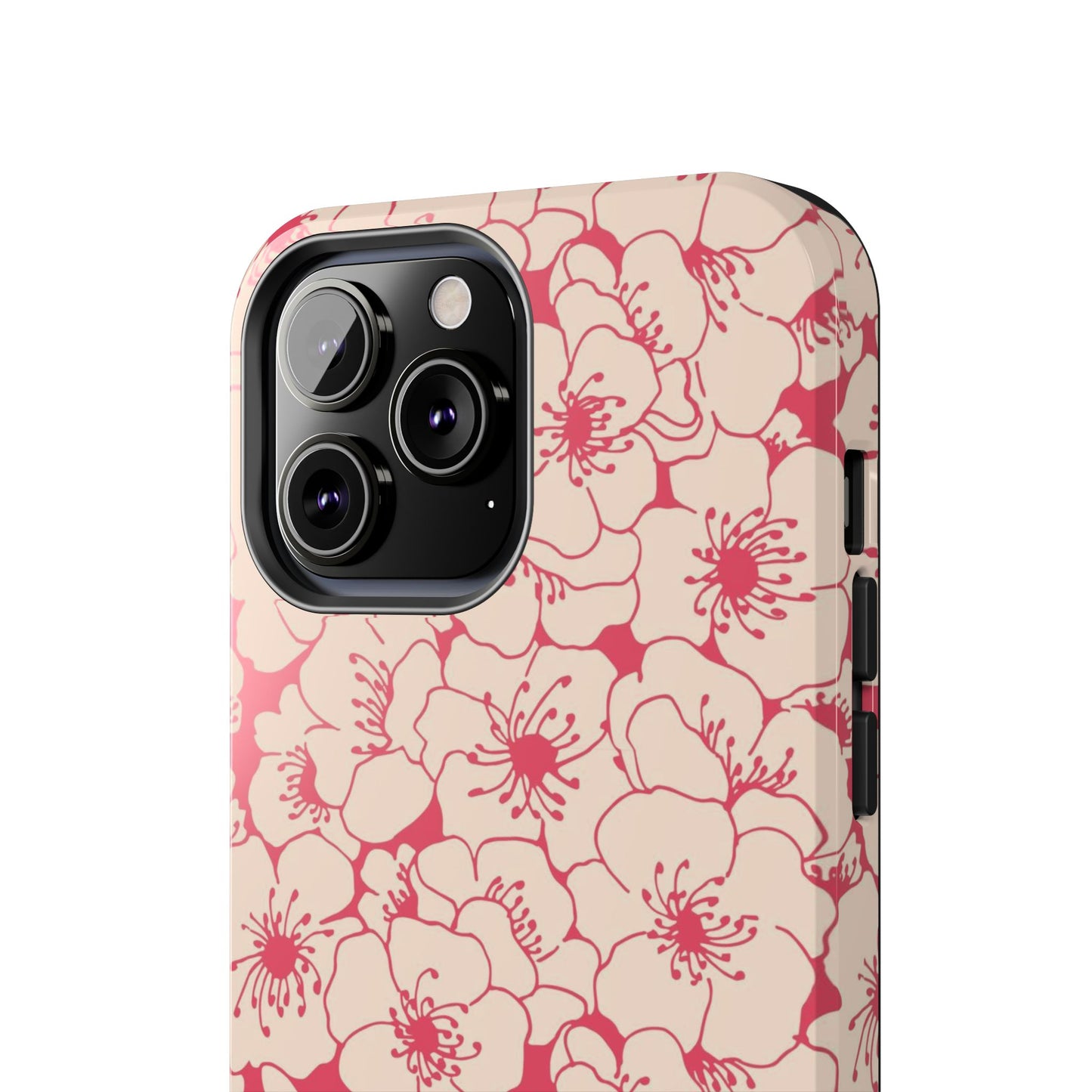 Stylized apple tree flowers line art Tough Phone Cases