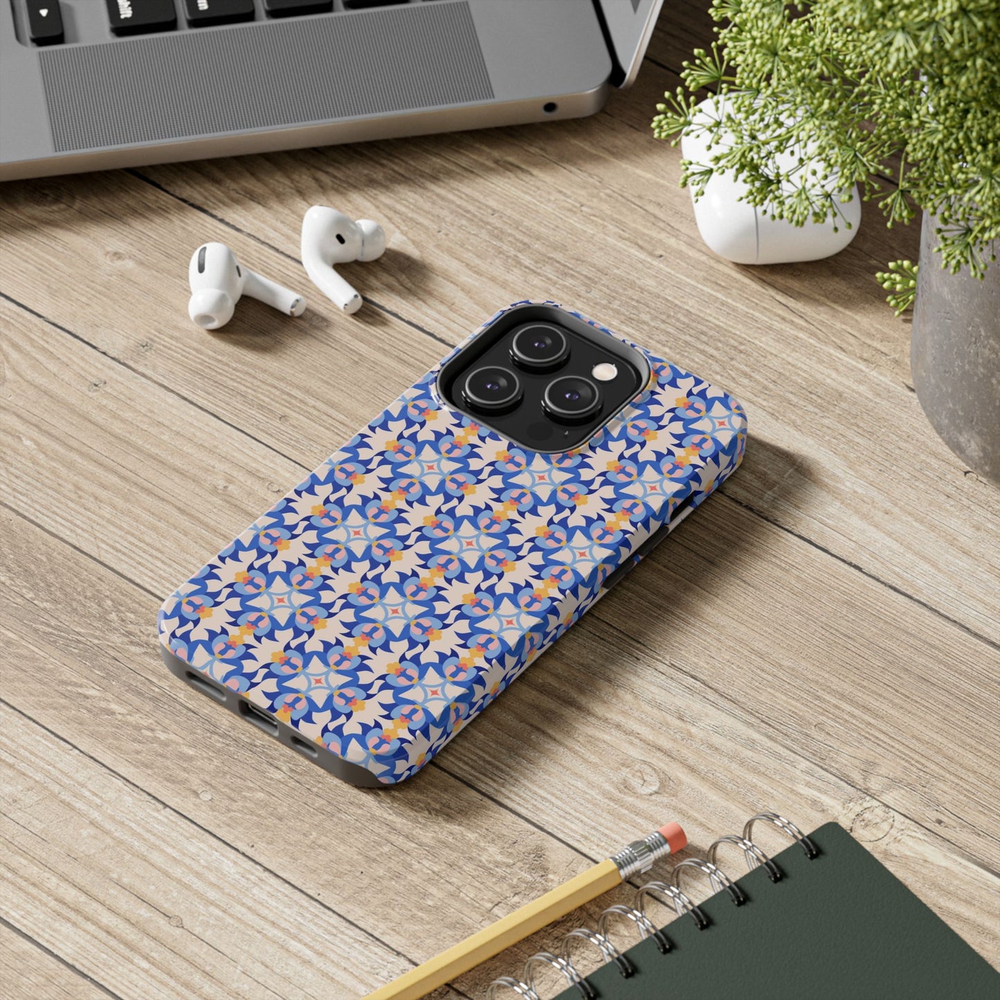 Floral Tile Pattern Tough Phone Cases