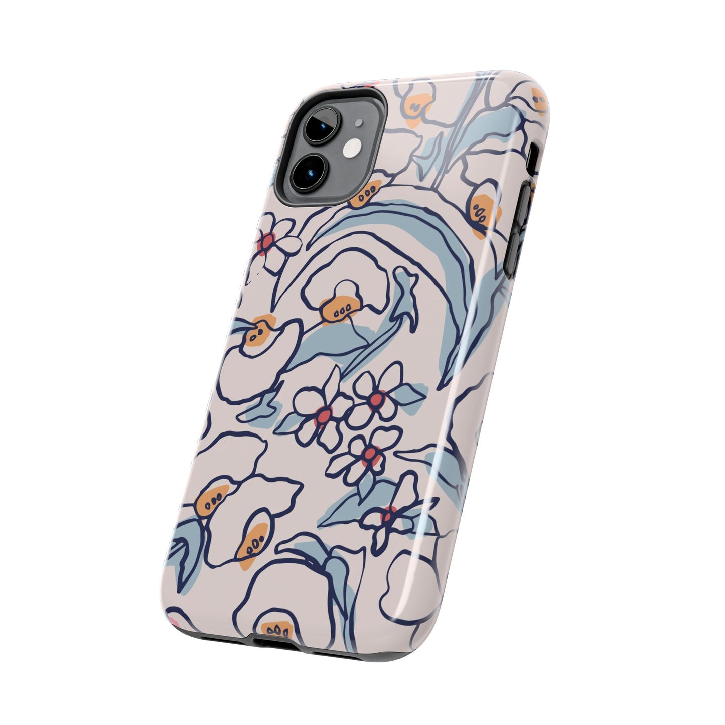 hand-drawn flower sketch Tough Phone Cases