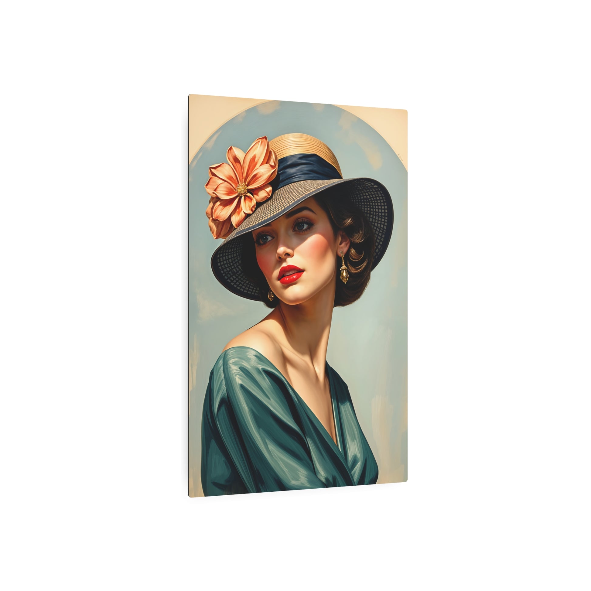 Elegant Vintage Lady Metal Sign Artwork