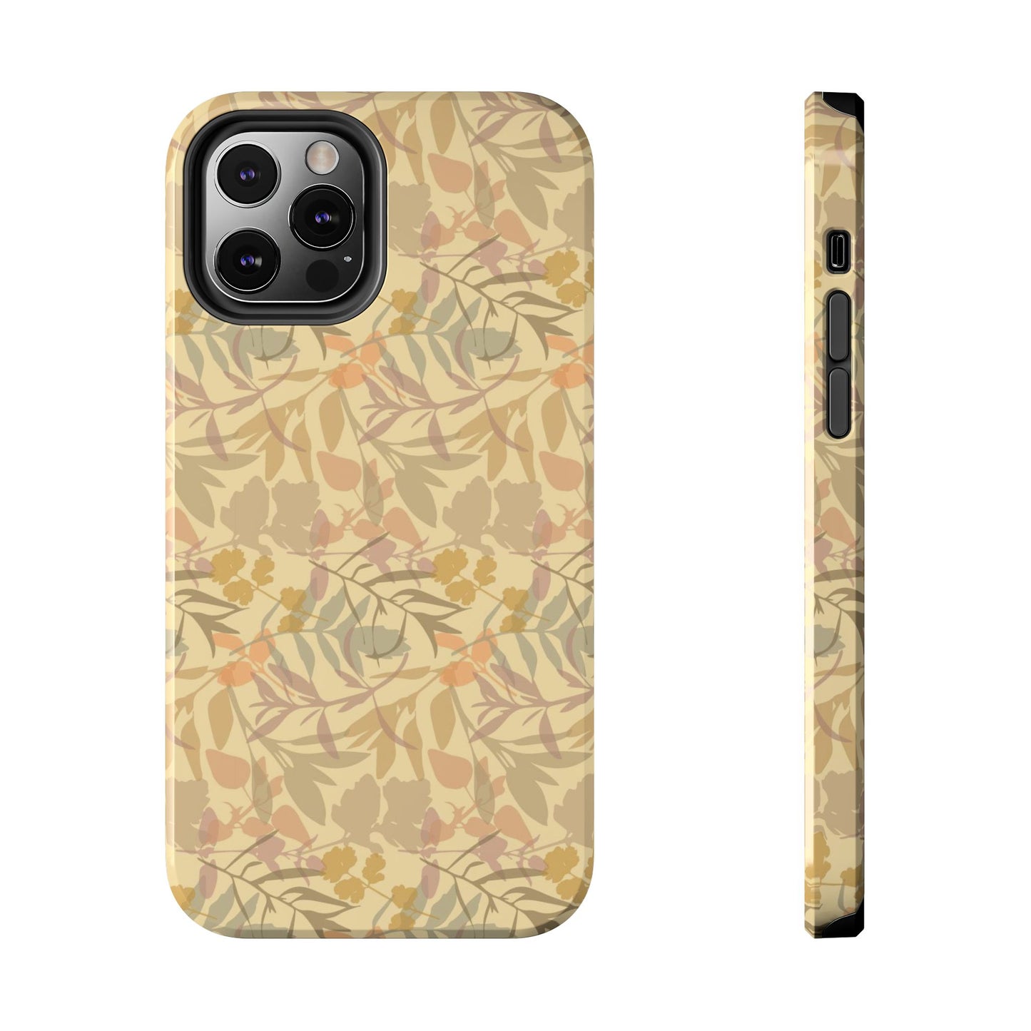 Boho Plants Leafs Pattern Tough Phone Cases iPhone 12 Pro