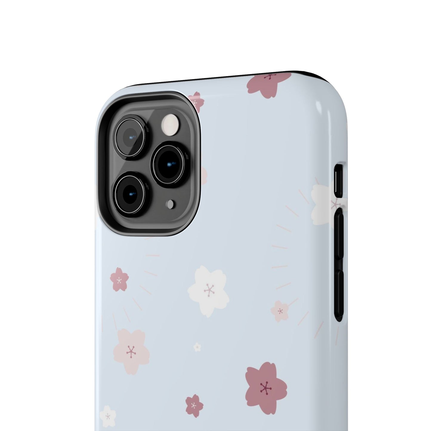 seamless cute lovely pink and white cherry blossom Tough Phone Cases