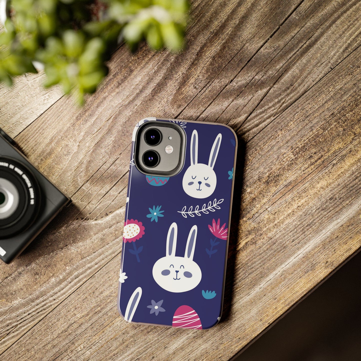 Seamless pattern with cute hand drawn bunnies Tough Phone Case