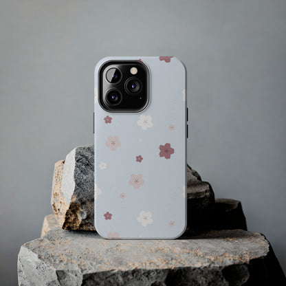 seamless cute lovely pink and white cherry blossom Tough Phone Cases