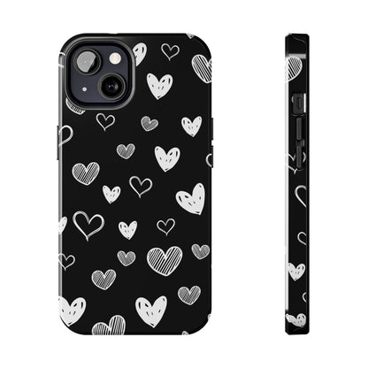 Heart doodles seamless pattern Tough Phone Cases iPhone 13