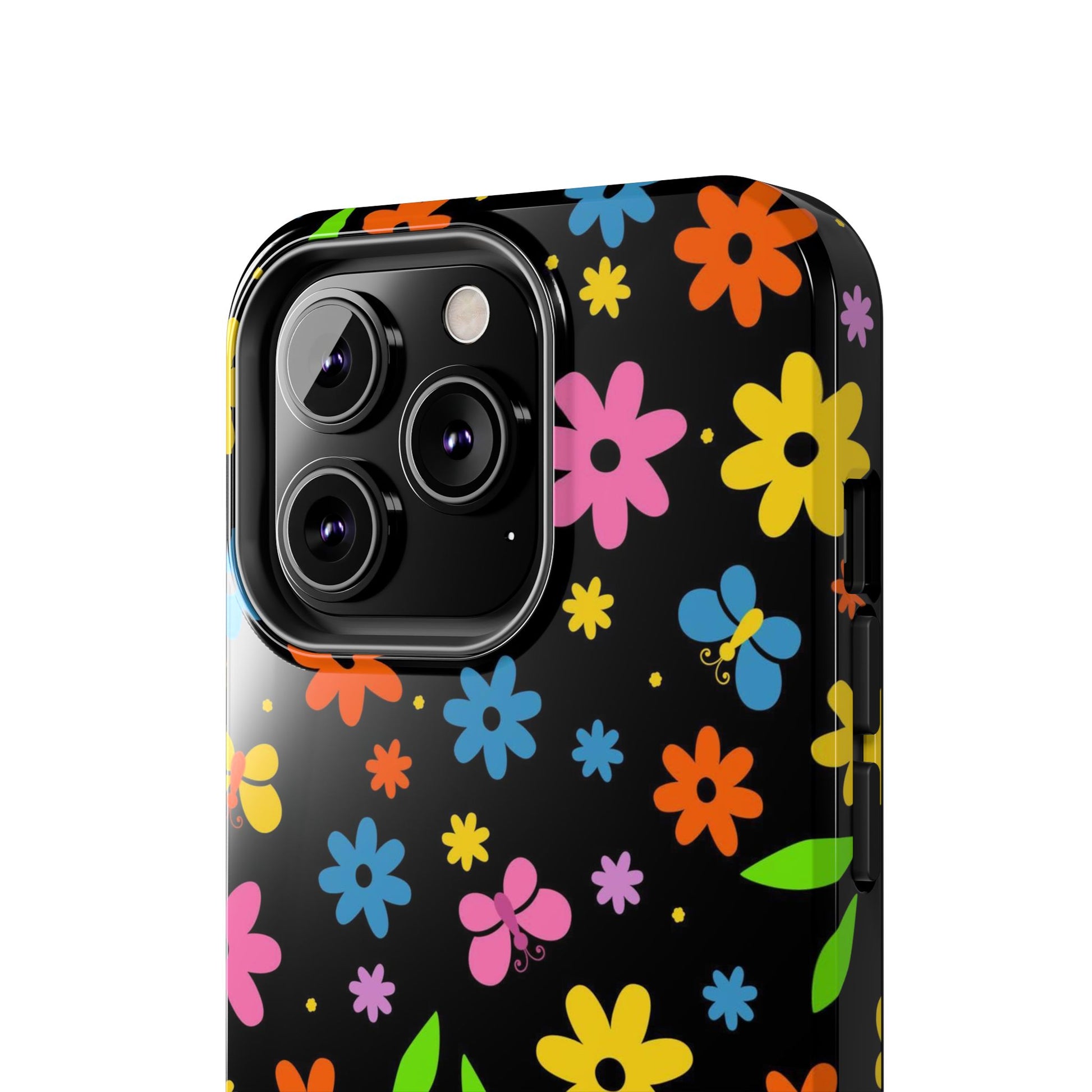 Cute pattern with simple flowers and butterflies. Tough Phone Cases