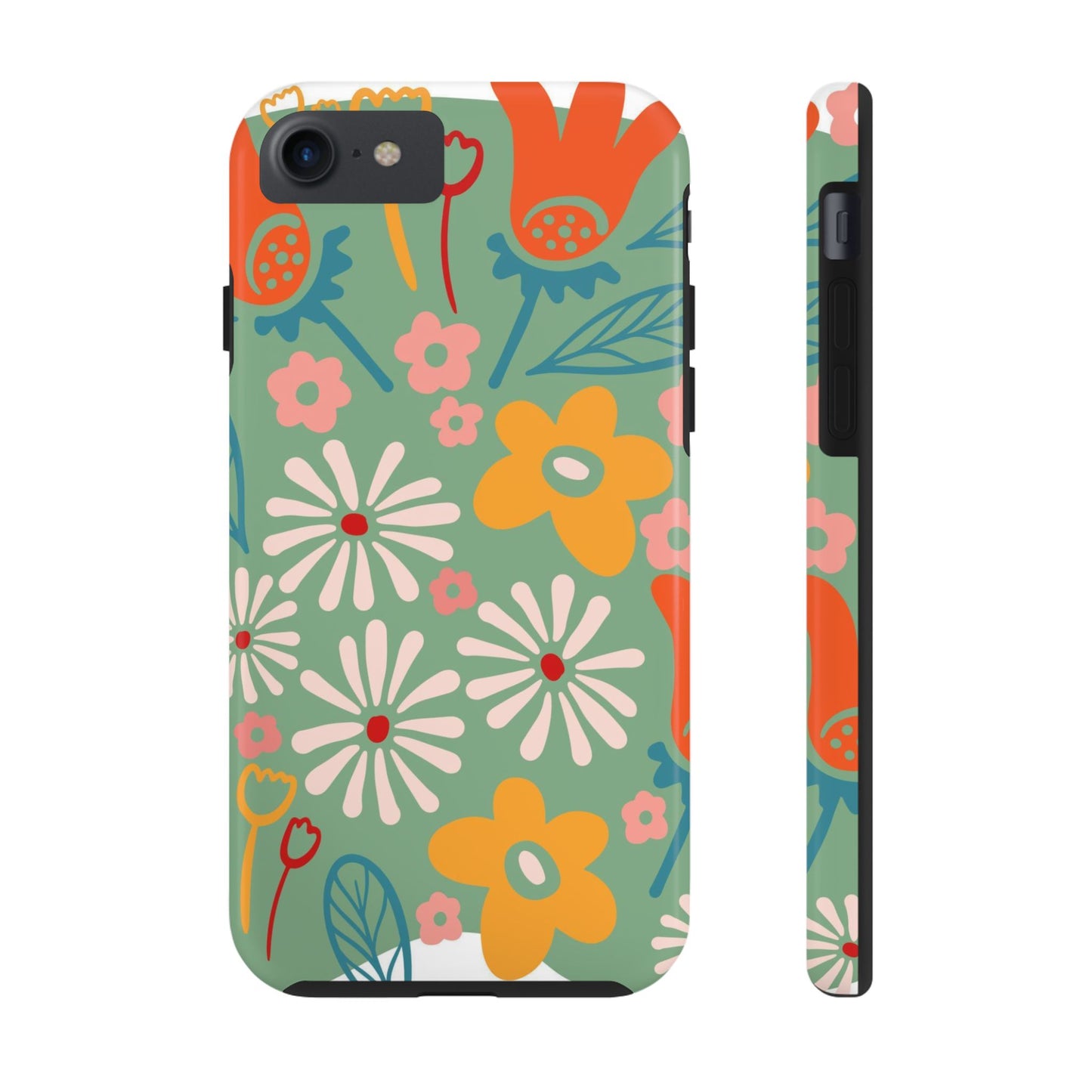 flowers in trendy retro Tough Phone Cases iPhone 7, iPhone 8, iPhone SE