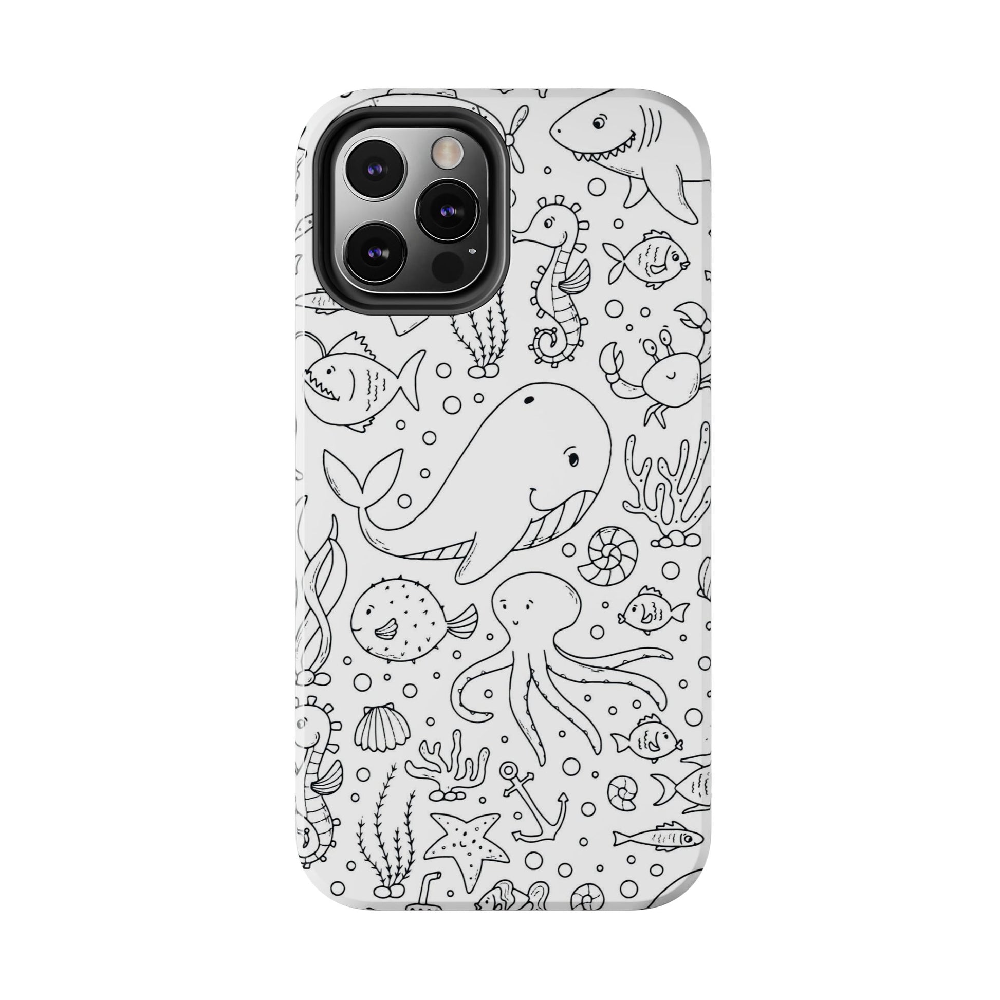 monochrome seamless pattern Tough Phone Cases