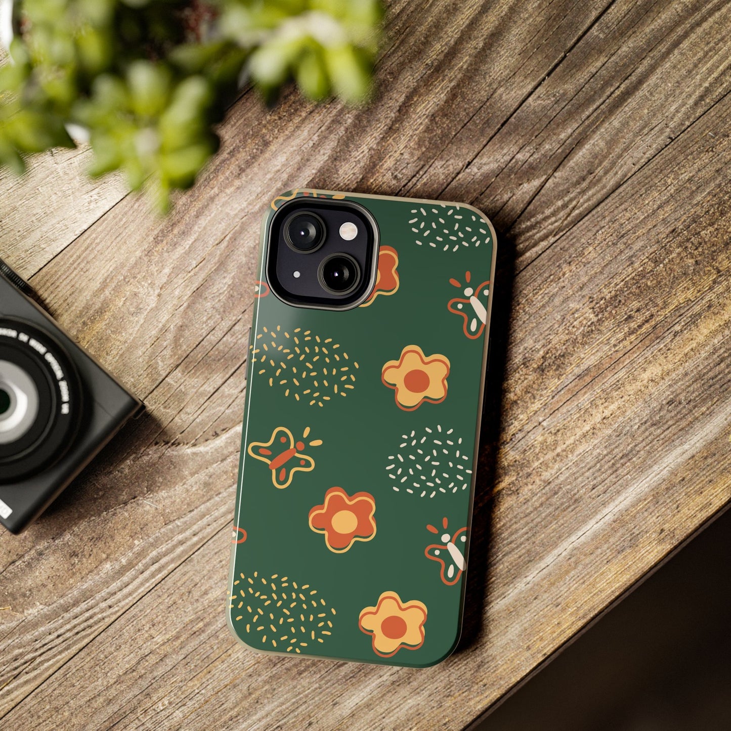 Seamless pattern with flowers and butterflies Tough Phone Cases