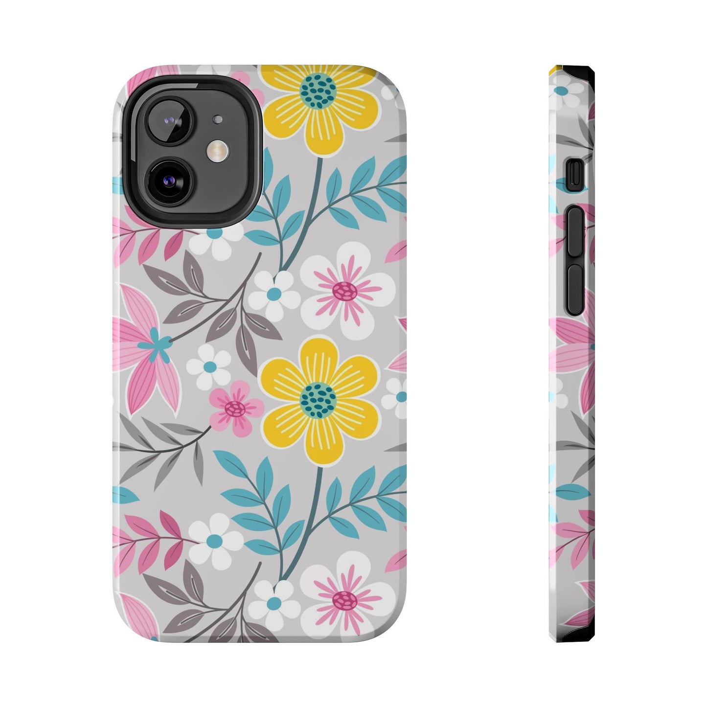 Colorful flowers and leaf Tough Phone Cases iPhone 12 Mini