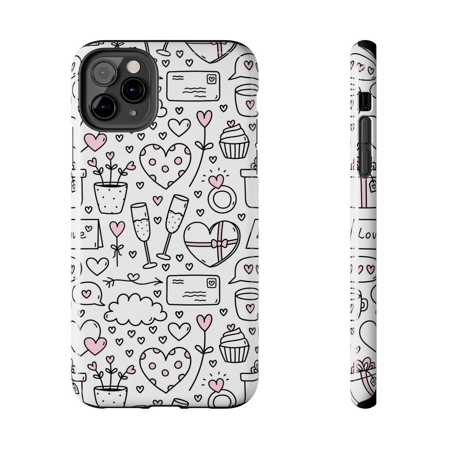 Cute seamless pattern for Valentine's Day with hearts Tough Phone Cases iPhone 11 Pro Max