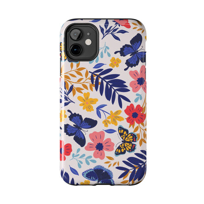 Seamless pattern with butterflies and flowers Tough Phone Cases