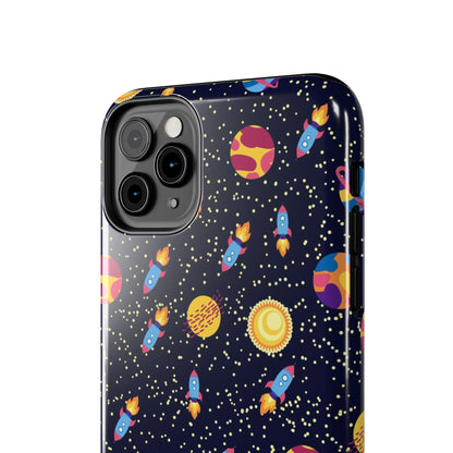 Seamless space pattern. Planets, rockets Tough Phone Cases