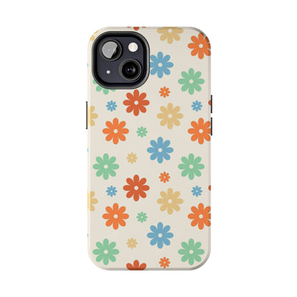 Retro groovy daisy seamless pattern Tough Phone Cases