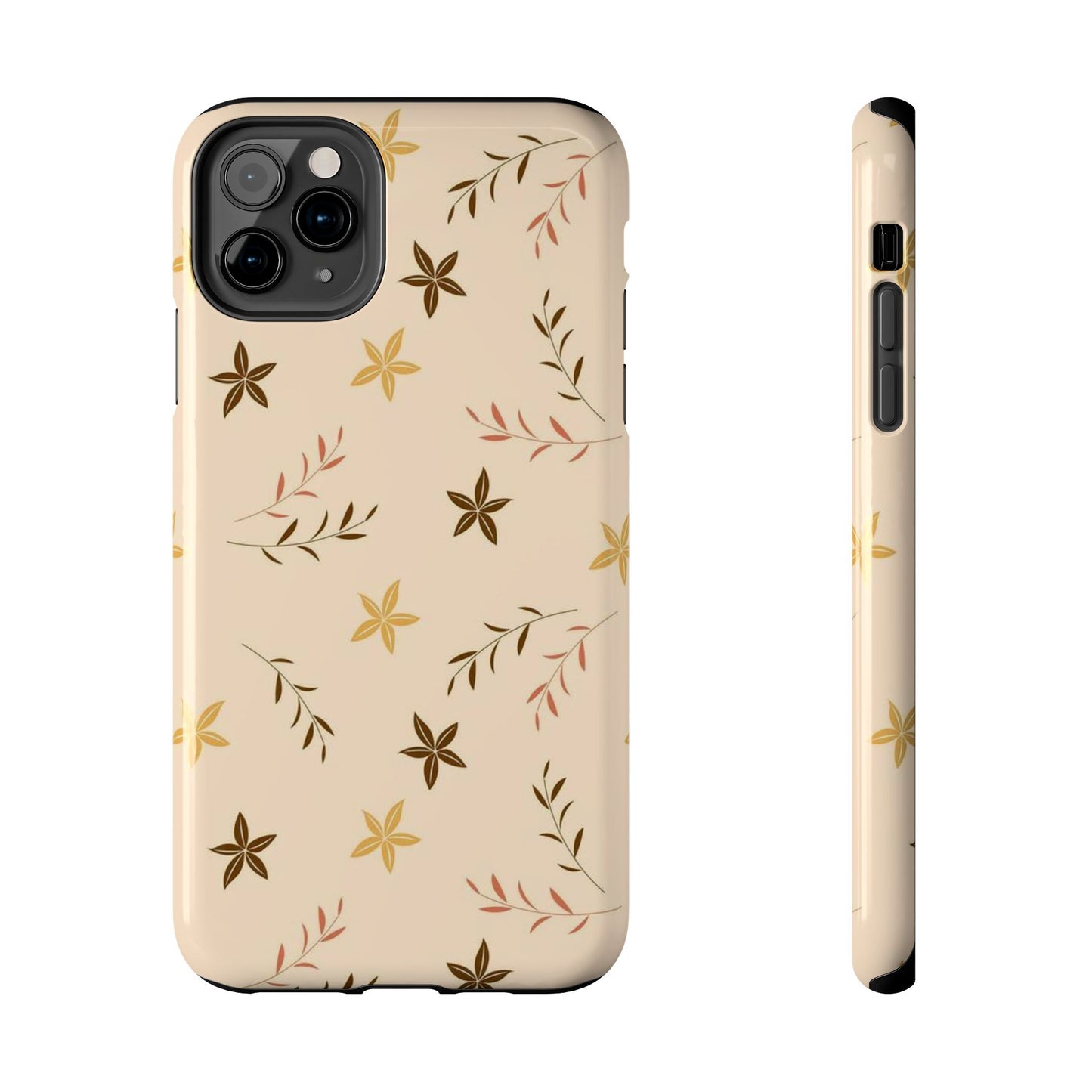 Seamless pattern, small flowers and scattered leaves. Tough Phone Case iPhone 11 Pro Max