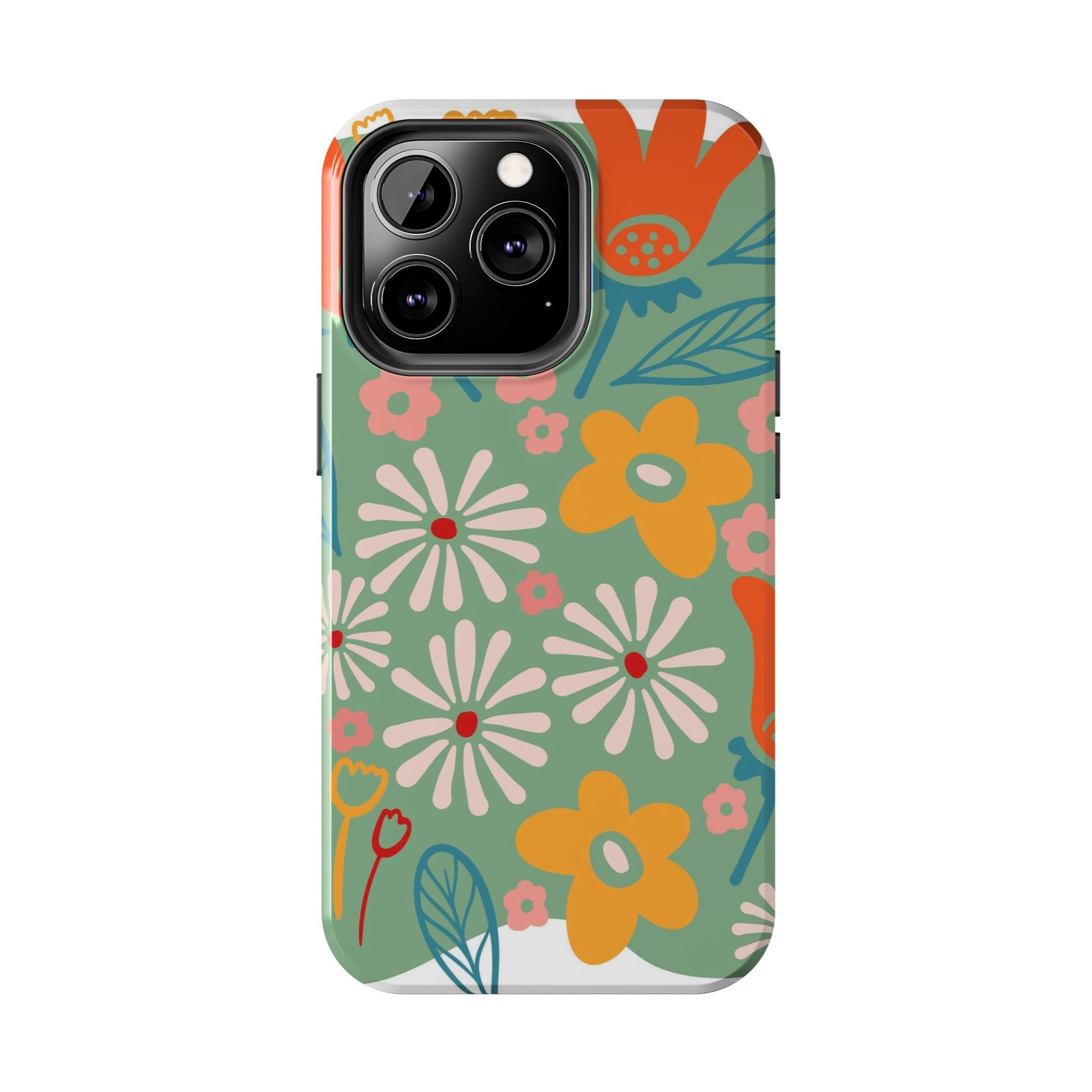 flowers in trendy retro Tough Phone Cases