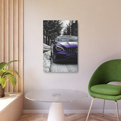 Luxury in Motion: Purple Mercedes-Benz Metal Sign Artwork