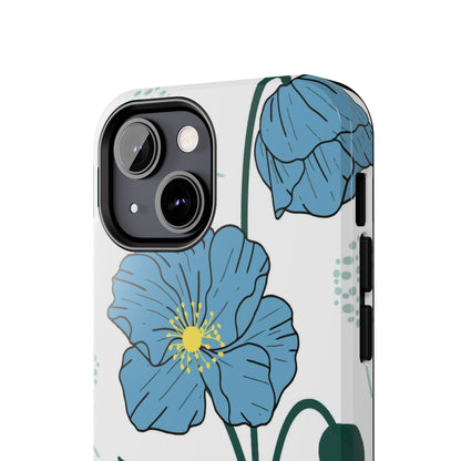 Hand drawn Blue Flower abstract Tough Phone Cases